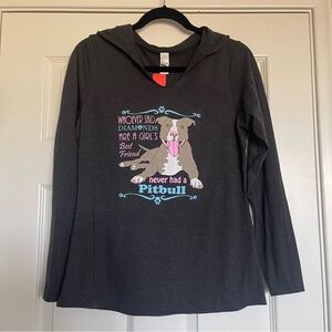 District Pit Bull Graphic Hoodie – Dog Lover Long Sleeve Shirt, Size Small, NWT